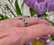 Load image into Gallery viewer, Full Eternity Ring with Blue Sapphires and Diamonds in Platinum
