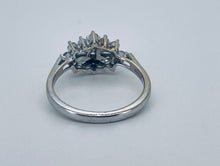 Load image into Gallery viewer, Diamond Boat Shape Cluster Ring in 18ct White Gold