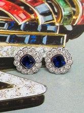 Load image into Gallery viewer, Sumptuous Sapphire & Diamond Stud Earrings