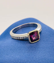 Load image into Gallery viewer, Incredible Garnet and Diamond Ring in 18ct Yellow Gold and White Gold