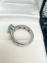 Load image into Gallery viewer, Aquamarine and Diamond Ring Set in 18ct White Gold