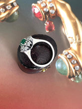 Load image into Gallery viewer, Emerald and Diamond Ring Set in White Gold
