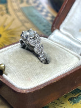 Load image into Gallery viewer, Beautiful Art Deco Diamond Ring Set in 14ct White Gold