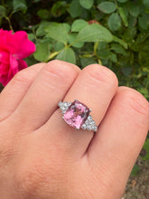 Load image into Gallery viewer, Pink Tourmaline & Diamond Platinum Ring