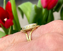 Load image into Gallery viewer, Oval Cut Opal and Diamond Cluster Ring in 18ct Yellow Gold