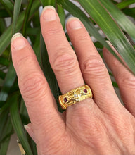 Load image into Gallery viewer, Ruby and Diamond Gypsy Ring in 18ct Yellow Gold
