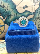 Load image into Gallery viewer, Emerald and Diamond Ring Set in 18ct Yellow Gold