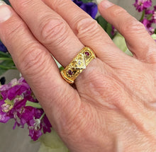 Load image into Gallery viewer, Ruby and Diamond Gypsy Ring in 18ct Yellow Gold