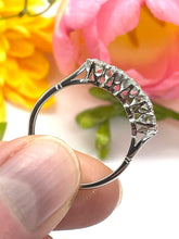 Load image into Gallery viewer, 5 Stone Diamond Ring Set in Platinum
