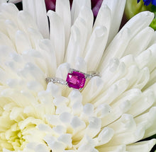 Load image into Gallery viewer, Hot Fiery Pink Sapphire in White Gold