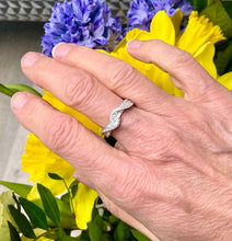 Load image into Gallery viewer, Three Row Diamond Ring with a Twist in 18ct White Gold