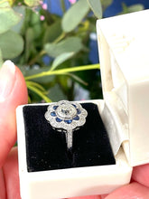 Load image into Gallery viewer, Opulent Diamond & Sapphire Ring in Platinum