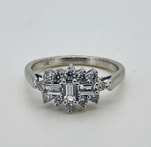Load image into Gallery viewer, Diamond Boat Shape Cluster Ring in 18ct White Gold
