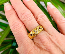 Load image into Gallery viewer, Ruby and Diamond Gypsy Ring in 18ct Yellow Gold