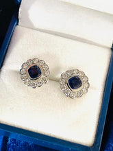 Load image into Gallery viewer, Sumptuous Sapphire & Diamond Stud Earrings