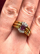 Load image into Gallery viewer, Ruby and Diamond Ring Set in 18ct Yellow Gold