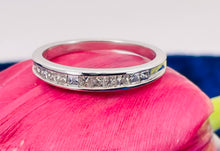 Load image into Gallery viewer, Half Eternity Princess Cut Diamond Ring in 18ct White Gold