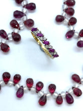 Load image into Gallery viewer, Ruby and Diamond Half Eternity Ring