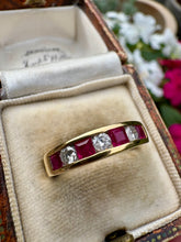 Load image into Gallery viewer, Ruby & Diamond 18ct Gold Band Ring