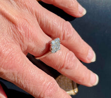 Load image into Gallery viewer, Boat Shape Diamond Cluster Ring in 18ct White Gold