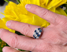 Load image into Gallery viewer, 1960s Blue Sapphire and Diamond Ring in 18ct White Gold