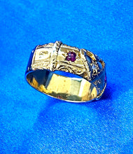 Load image into Gallery viewer, Ruby and Diamond Gypsy Ring in 18ct Yellow Gold