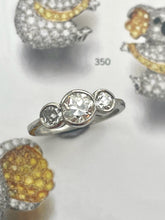 Load image into Gallery viewer, Old Cut Diamond Trilogy Ring Set in platinum