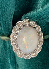 Load image into Gallery viewer, White Opal and Diamond Ring in 18ct Yellow Gold and Platinum
