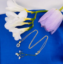 Load image into Gallery viewer, Blue Sapphire and Diamond Cluster Pendant in 18ct Yellow Gold with Chain