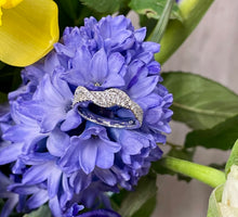 Load image into Gallery viewer, Three Row Diamond Ring with a Twist in 18ct White Gold