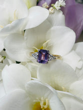 Load image into Gallery viewer, Amethyst and Diamond Ring in 9ct Yellow Gold