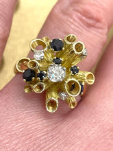 Load image into Gallery viewer, 1960’s Sapphire and Diamond Ring Set in 18ct Yellow Gold