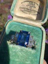 Load image into Gallery viewer, Art Deco Style Sapphire & Diamond Ring