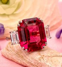 Load image into Gallery viewer, 10.57ct Pink Tourmaline and Diamond Ring in 18ct Yellow Gold and Platinum