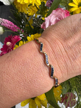 Load image into Gallery viewer, 18ct Gold Sapphire & Diamond Link Bracelet