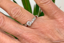Load image into Gallery viewer, Solitaire Diamond Ring with Diamond Shoulders in 18ct White Gold