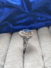 Load image into Gallery viewer, Blue Sapphire and Diamond Ring Set in Platinum