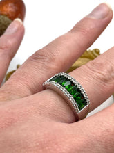 Load image into Gallery viewer, Green tourmaline and Diamond Ring Set in 18ct White Gold