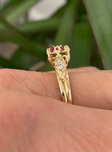 Load image into Gallery viewer, Ruby and Diamond Cluster Ring Set in 18ct Yellow Gold