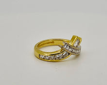 Load image into Gallery viewer, Diamond Wishbone Ring in 18ct Yellow Gold and Platinum