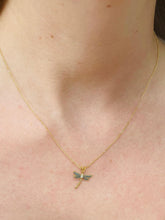 Load image into Gallery viewer, Dragonfly Pendant Set in 18ct Yellow Gold