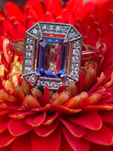 Load image into Gallery viewer, Tanzanite and Diamond Ring Set in Platinum