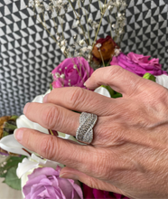 Load image into Gallery viewer, Champagne and White Diamond Ring in 14ct White Gold