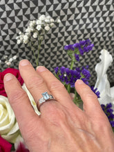 Load image into Gallery viewer, Aquamarine and Diamond Ring in 18ct White Gold