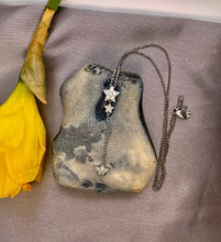 Load image into Gallery viewer, Triple Star Diamond Pendant in 18ct White Gold with 18ct White Gold Chain