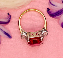Load image into Gallery viewer, 10.57ct Pink Tourmaline and Diamond Ring in 18ct Yellow Gold and Platinum