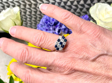 Load image into Gallery viewer, 1960s Blue Sapphire and Diamond Ring in 18ct White Gold