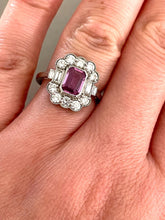 Load image into Gallery viewer, Beautiful Pink Sapphire & Diamond Ring in Platinum