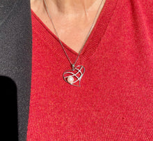 Load image into Gallery viewer, Cultured Pearl and Diamond Heart Pendant in 18ct White Gold with Chain
