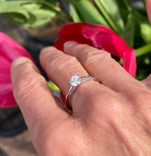 Load image into Gallery viewer, Solitaire Diamond Ring in 18ct White Gold